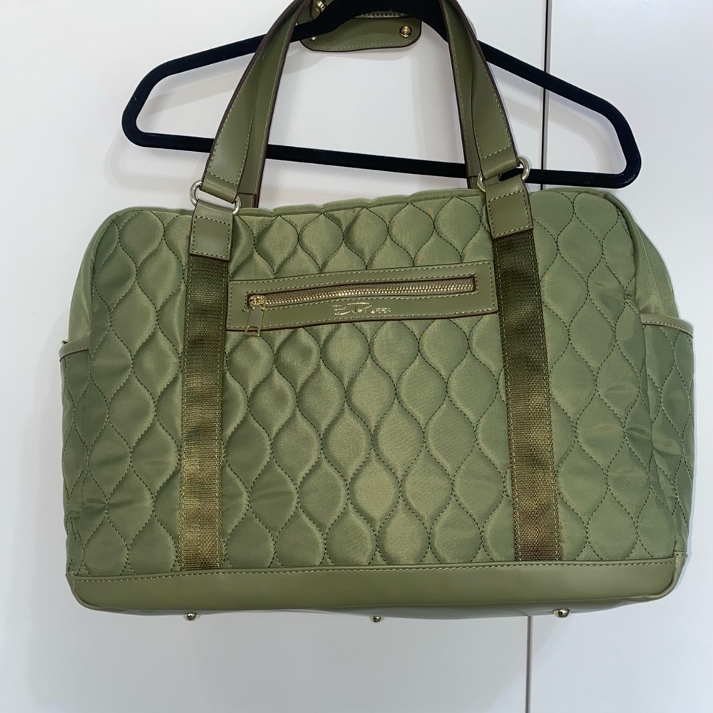 Bella Russo weekender  travel Quilted Olive Green Duffel bag